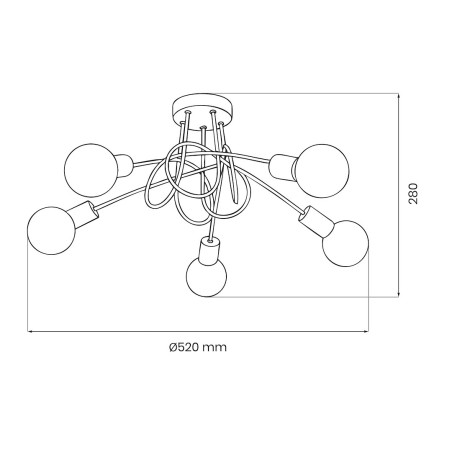 NOWOŚĆ ML2475 Lampa sufitowa TURBINO 5xE27 Milagro