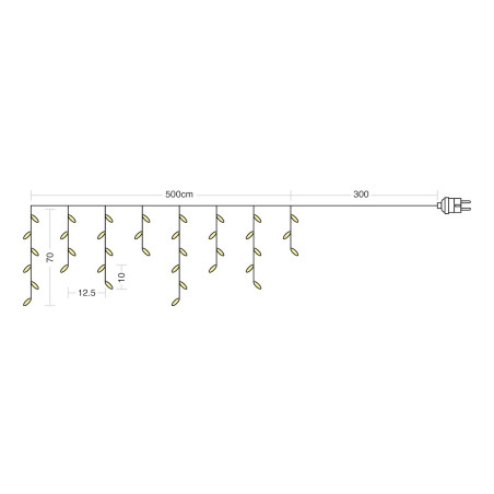 NOWOŚĆ EKSW2740 Kurtyna Świąteczna 200LED 5m 2000K + 6000K Flash IP44 Biały Milagro