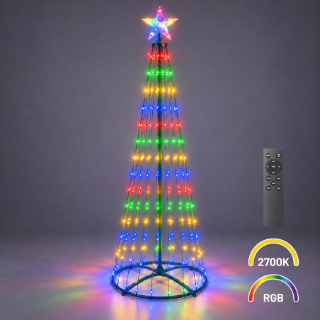 NOWOŚĆ EKSW2899 Choinka LED 1,8m 269LED 2700K + RGB IP44 Zielony Milagro