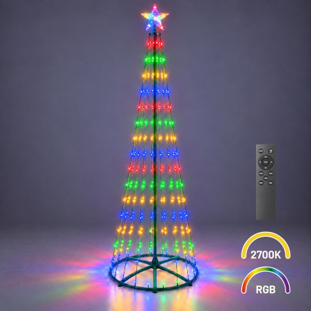 NOWOŚĆ EKSW2742 Choinka LED 2,5m 365LED 2700K + RGB IP44 Zielony Milagro
