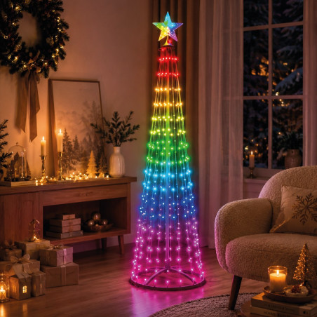 NOWOŚĆ EKSW2743 Choinka LED Smart App 1,8m 269LED RGB IP44 Zielony Milagro