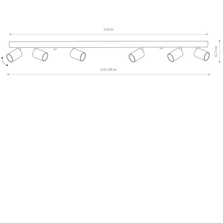 EYE SPOT Czarny 6x10W only  LED Nowodvorski 8819