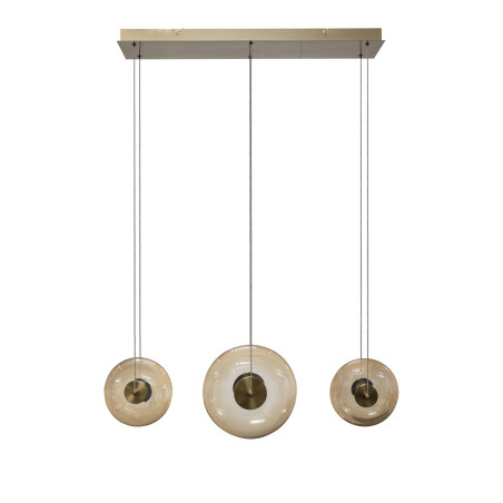 Lampa wisząca LED ściemniana ANDORA 3 LINE AZ6884 Azzardo bursztynowa / mosiężna
