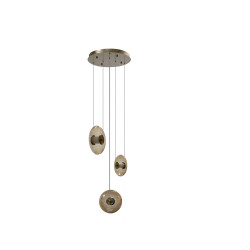 Lampa wisząca LED ściemniana ANDORA 3 ROUND AZ7254 Azzardo bursztynowa / mosiężna