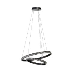 Lampa wisząca LED ściemniana AZALEA 60+40 AZ6773 Azzardo czarna / przezroczysta