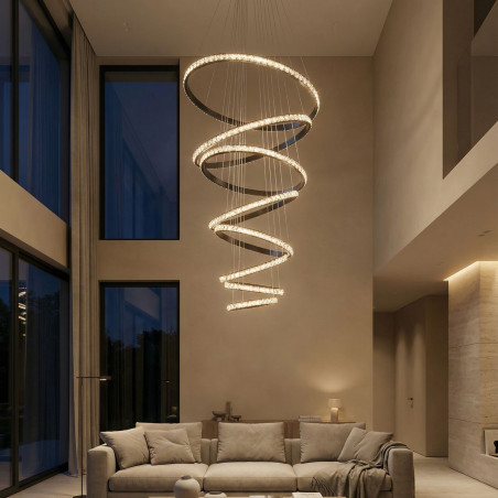 Lampa wisząca LED AZALEA SPIRAL AZ6774 Azzardo czarna / przezroczysta