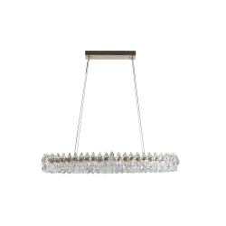 Lampa wisząca LED ściemniana BARLETTA 120 OVAL AZ6905 Azzardo przezroczysta / różowe złoto
