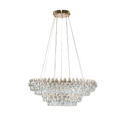 Lampa wisząca LED ściemniana BARLETTA 60+100 AZ6904 Azzardo przezroczysta / różowe złoto