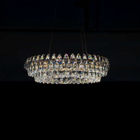 Lampa wisząca LED ściemniana BARLETTA 60+100 AZ6904 Azzardo przezroczysta / różowe złoto