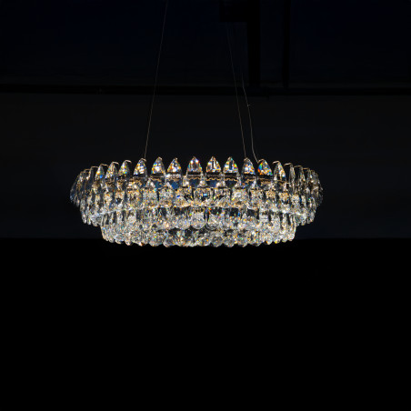 Lampa wisząca LED ściemniana BARLETTA 60+100 AZ6904 Azzardo przezroczysta / różowe złoto