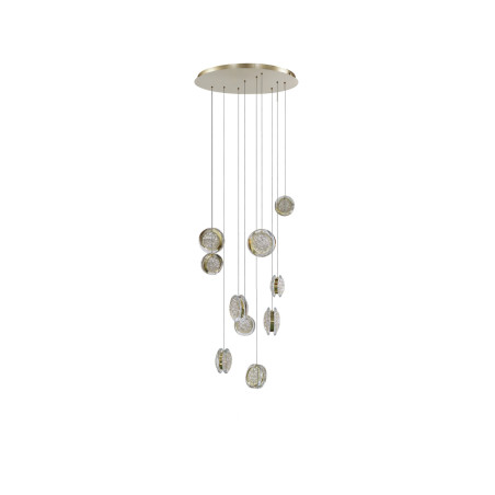Lampa wisząca LED ściemniana EUFORIA ROUND 10 AZ6739 Azzardo złota / przezroczysta