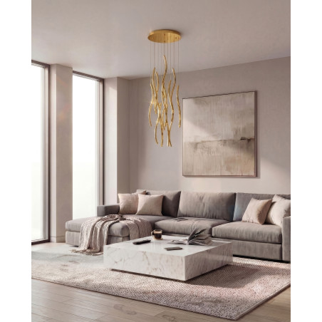Lampa wisząca LED ściemniana FLOW 13 3000 K AZ6816 Azzardo złota