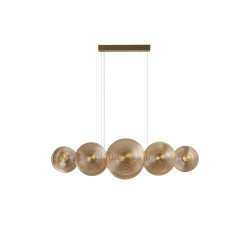 Lampa wisząca LED ściemniana NAZAR 5 AZ6531 Azzardo bursztynowa / mosiężna