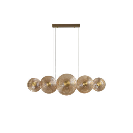 Lampa wisząca LED ściemniana NAZAR 5 AZ6531 Azzardo bursztynowa / mosiężna