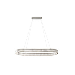 Lampa wisząca LED ściemniana SPARK OVAL 120 CCT z pilotem AZ6710 Azzardo chromowana / przezroczysta