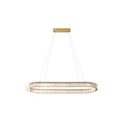 Lampa wisząca LED ściemniana SPARK OVAL 120 CCT z pilotem AZ6711 Azzardo złota / przezroczysta