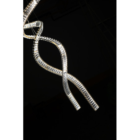 Lampa wisząca LED ściemniana SPARK SPIRAL XXL CCT AZ6898 Azzardo złota / przezroczysta
