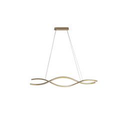 Lampa wisząca LED ściemniana SPARK WAVES 120 CCT z pilotem AZ6563 Azzardo złota / przezroczysta