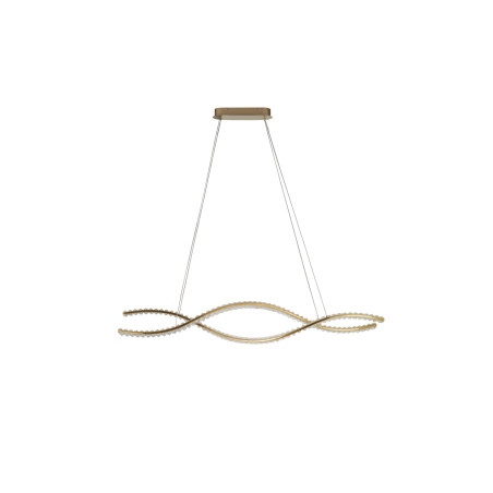 Lampa wisząca LED ściemniana SPARK WAVES 120 CCT z pilotem AZ6563 Azzardo złota / przezroczysta