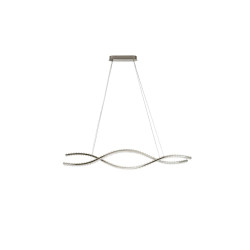 Lampa wisząca LED ściemniana SPARK WAVES 150 CCT z pilotem AZ6564 Azzardo chromowana / przezroczysta