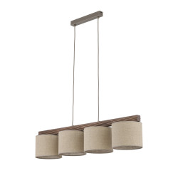 NOWOŚĆ 11844 VIGA SHADE ORZECH LAMPA WISZĄCA 4XE27 Tk Lighting