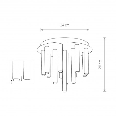 STALACTITE Mosiądz 13x10W only LED