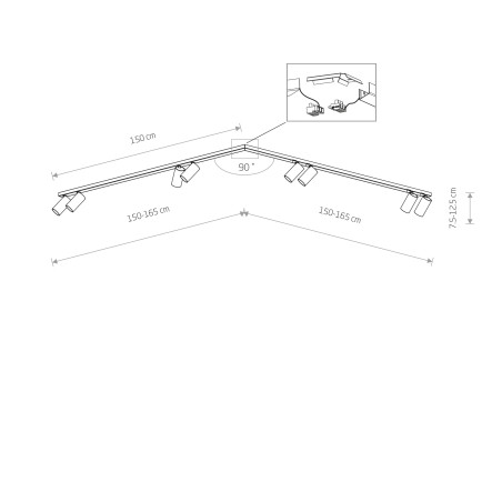 MONO CORNER 2x150 Biały 10W only LED