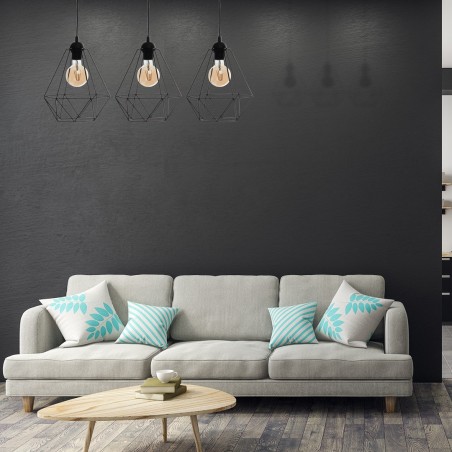 Lampa wisząca BASKET BLACK 3xE27