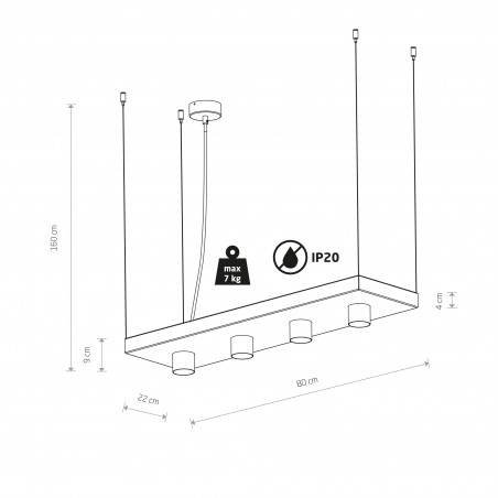 PLANT Czarny 4x35W