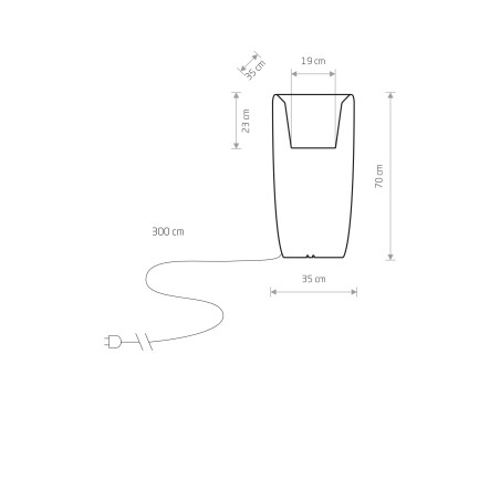 FLOWERPOT M Biały 1x60W