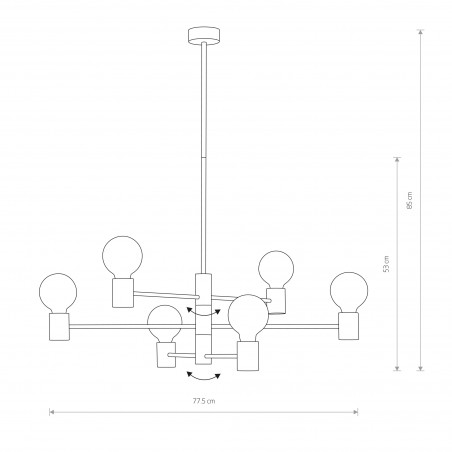 RADIUS Czarny 6x60W