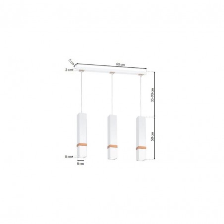 Lampa wisząca VIDAR WHITE 3xGU10