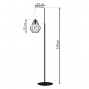 Lampa stojąca CLIFF BLACK 1xE27