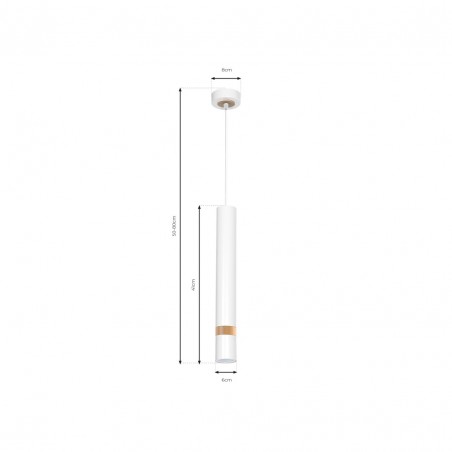 Lampa wisząca JOKER WHITE/WOOD 1xGU10