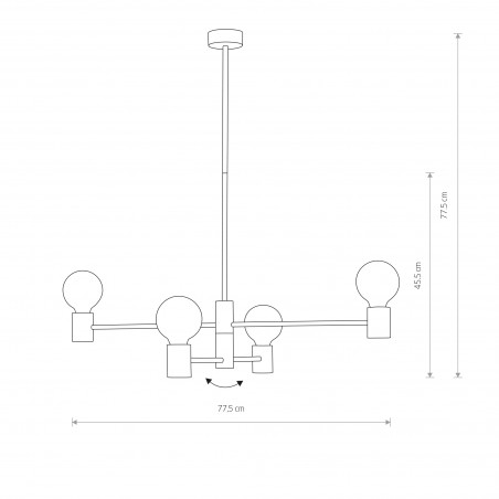 RADIUS Czarny 4x60W