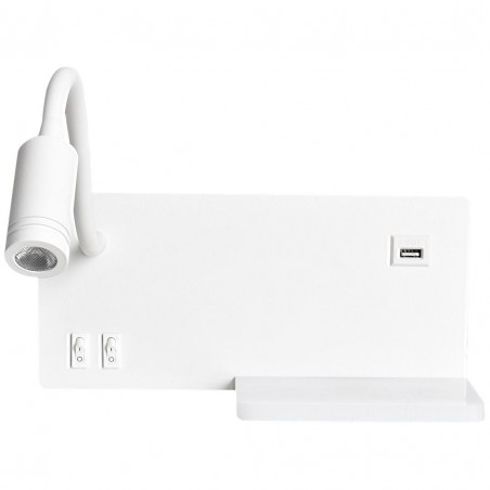 Lampa nocna z półką SHELF WHITE LED 4W+5W+2W