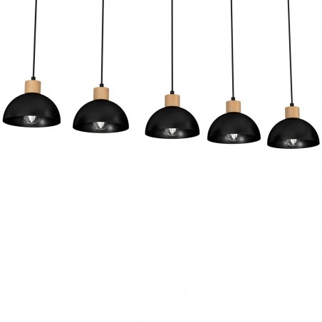 Lampa wisząca ERIK Black/Wood 5xE27