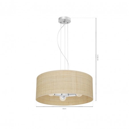 Lampa wisząca MARSHALL WHITE / RATTAN 3xE27