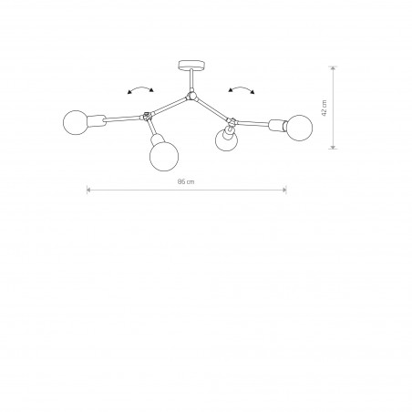 TWIG Czarny 4x60W