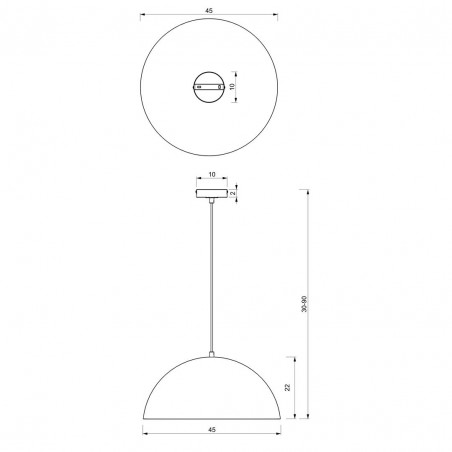 Lampa wisząca BETA BLACK/GOLD 1xE27 45cm