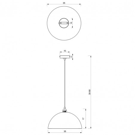 Lampa wisząca BETA BLACK/GOLD 1xE27 35cm
