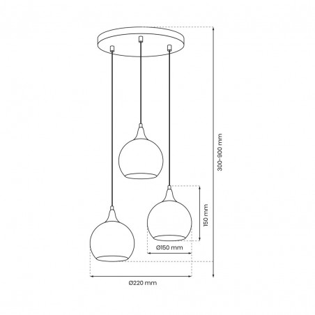 Lampa wisząca MONTE GOLD 3xE27