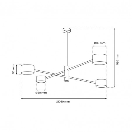 Lampa sufitowa CROSS GOLD 4xGX53