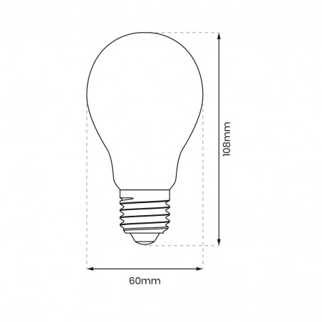 Żarówka Filamentowa LED 8W A60 E27 4000K