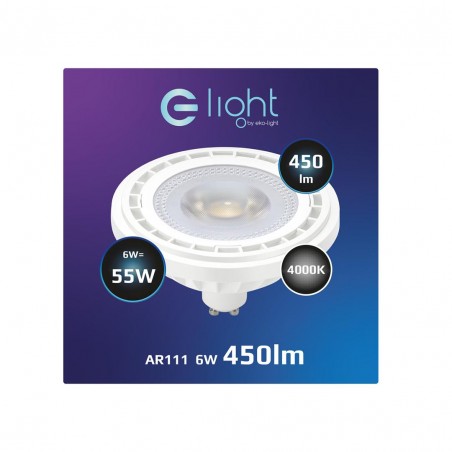 Żarówka LED 6W AR111 GU10 4000K/ Biały