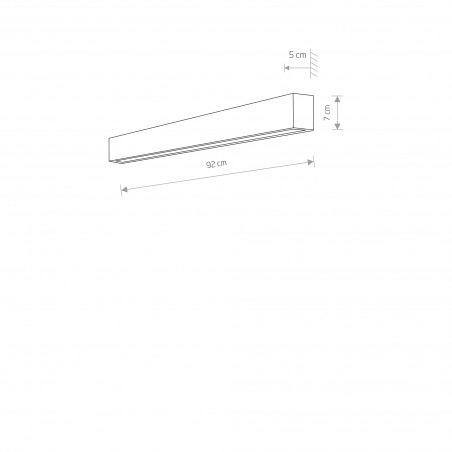 STRAIGHT WALL LED M Czarny 16W