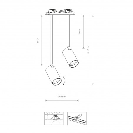MONO SURFACE LONG Czarny 10W only LED