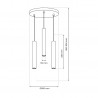 Lampa wisząca HUDSON BLACK 3xGU10