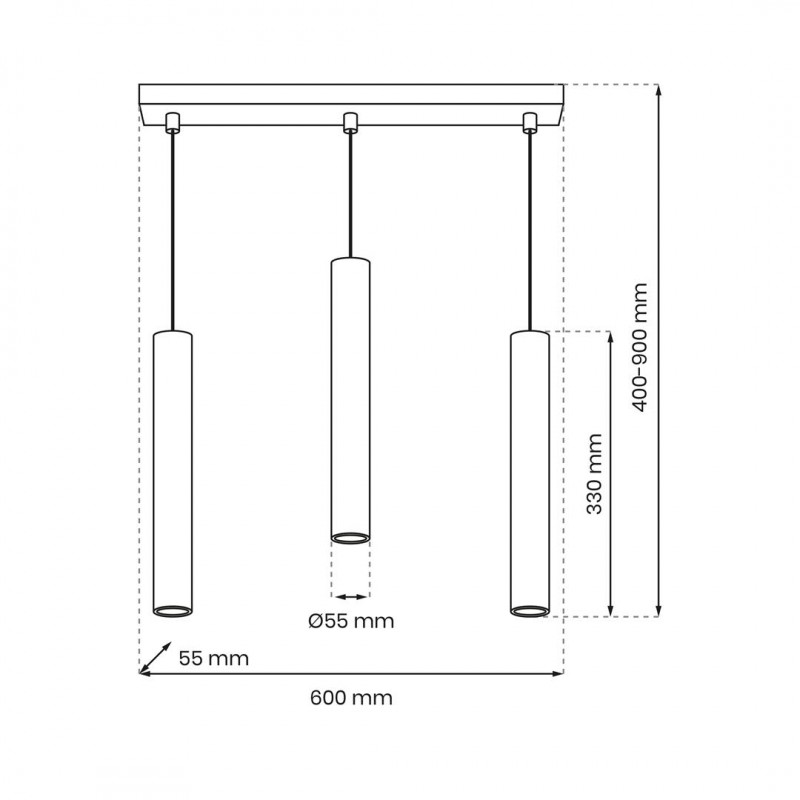 Lampa wisząca HUDSON WHITE 3xGU10