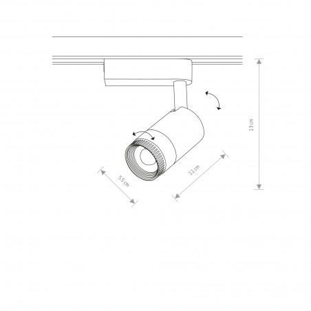 PROFILE ZOOM LED Biały 9W